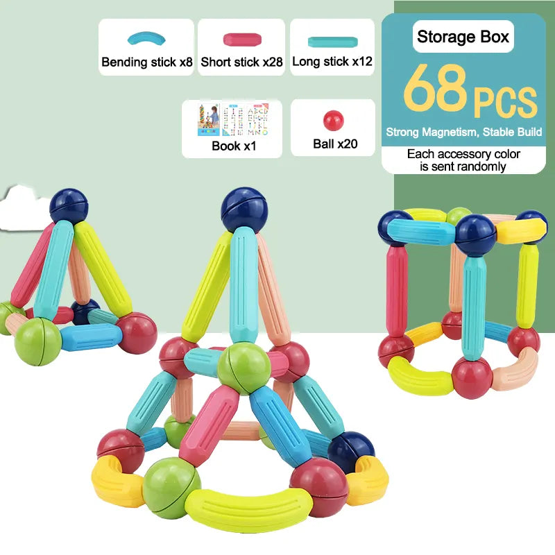 HOBABY 68pcs Magnetic Sticks and Balls