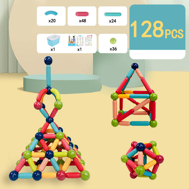 HOBABY 128pcs Magnetic Sticks and Balls